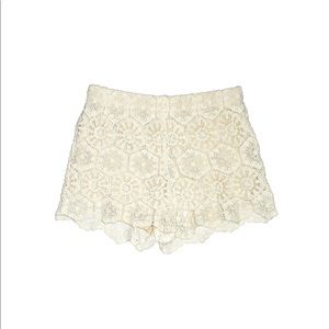 Zara Crochet Shorts in Oyster White (M)